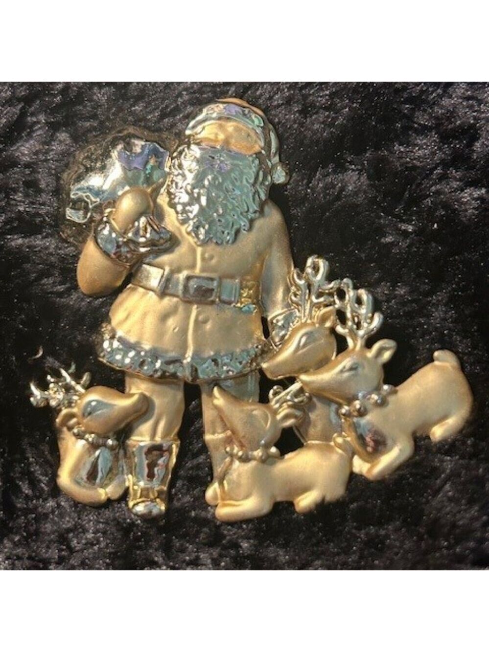 AJC Santa & Reindeer Brooch